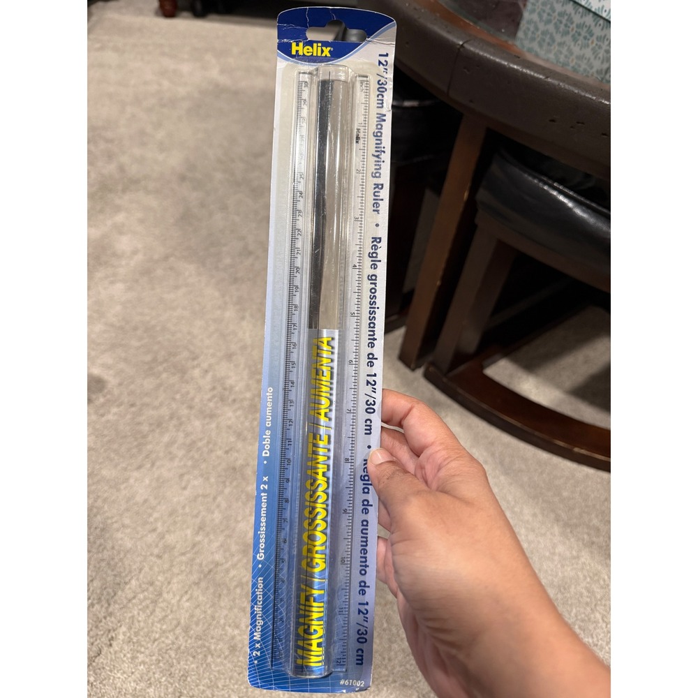 Helix 12 Inch 30cm Magnifying Ruler 2x Magnification Clear Bar 61002 New